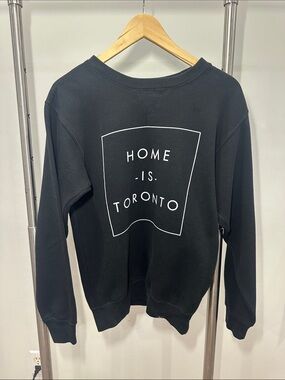 PEACE COLLECTIVE Black Crewneck Sweatshirt Home Is Toronto Mens Womens Size XS